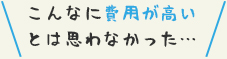 こんなに費用が高いとは思わなかった…